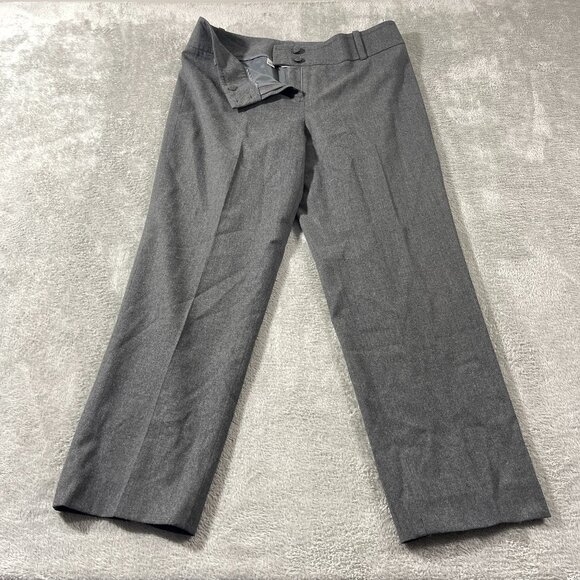 Talbots Curvy Ankle Dress Pants Womens 14 Gray High Rise Zip Wool‎ Blend Office - Picture 1 of 13